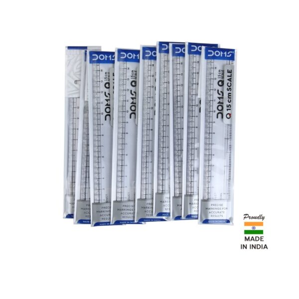 DOMS Q Series 15cm Transparent Scale (Pack of 10)